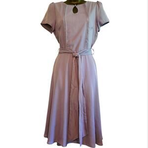 Lindy Bop Bretta tea dress midi blue chiffon size 4 NWT